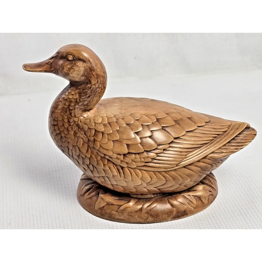 Vintage Holland Mold Brown Ceramic Peking Duck Figurine Bird 7